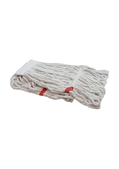 Dar Yedek Islak Mop Takımı - Beyaz 350 Gr. 17 Cm. Islak Mop + Metal Sap + Mop Tutucu