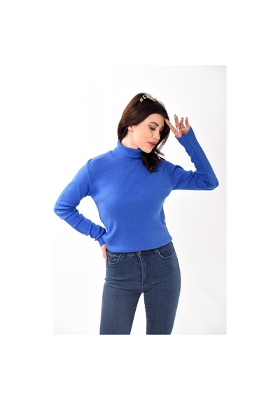 Belifanti Collection Kadın Balıkçı Yaka Boğazlı Slim Fit Kazak Sarı