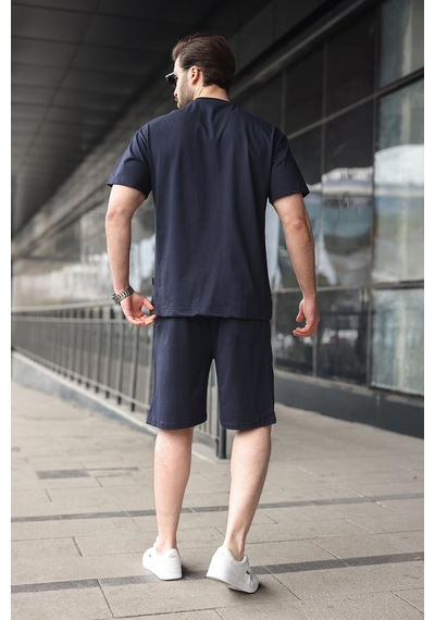 Lacivert Erkek Şort T-shirt Takım E7347