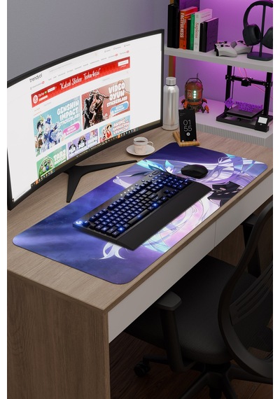 Skirk Genshin Impact Anime Gacha V4 - 90x40 Xxl Gaming Mouse Pad Fare Altlığı