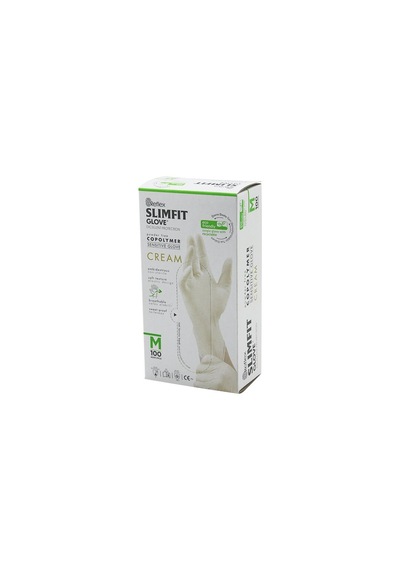 Reflex Slimfit Glove Kod-029 M Krem Pudrasız Muayene Eldiven 100lü