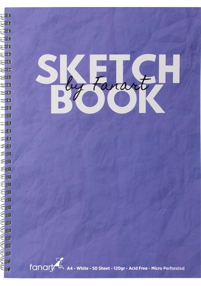 Fanart Academy Sketch Book 120 Gr Spiralli 50 Yp A4 Mor 8672