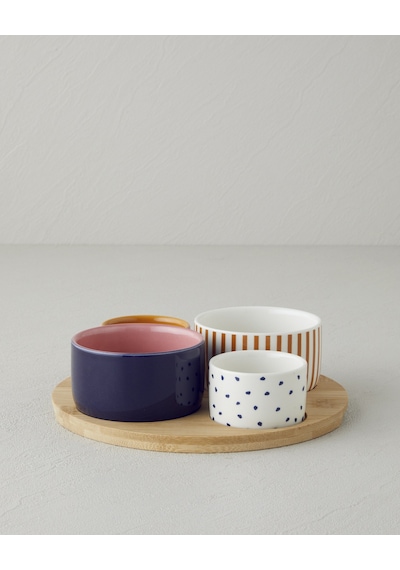 Garden Delight Stoneware 5 Parça Sunumluk 20 Cm Renkli Çok Renkli