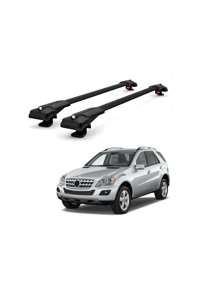 Mercedes Ml Suv W164 2006-2011 İçin Ara Atkı Tavan Barı , Araç Üstü Ekipman Taşıma Barı Siyah 2 Adet