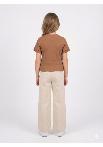 Xo Kids Kız Çocuk 3lü Alt Üst Kombin Takmı 10-14 Yaş Set0483 Bej