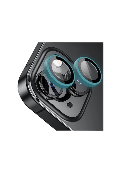 Buff Apple Uyumlu iPhone 15 / 15 Plus Neon Metal Lens Koruyucu Gökyüzü Mavisi