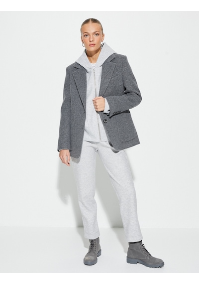 Koton Crop Paça Basic Pantolon Beli Lastikli Cepli Gri Melanj 4wal40020ık Gri Melanj