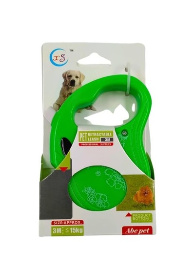 3 Metre Otomatik Makaralı Köpek Gezdirme Tasması Kayışı Yeşil Genel
