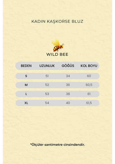 Wild Bee Kadın Siyah Çizgili Pamuklu Kaşkorse V Yaka Bluz