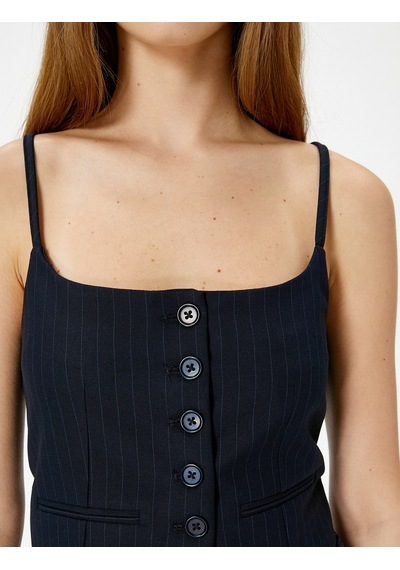 Koton İnce Askılı Yelek Büstiyer Düğmeli Asimetrik Kesim Slim Fit Lacivert Çizgili 4sal30071ıw Lacivert Çizgili Koton İnce Askılı Yelek Büstiyer Düğmeli Asimetrik Kesim Slim Fit Lacivert Çizgili 4sal30071ıw Lacivert Çizgili