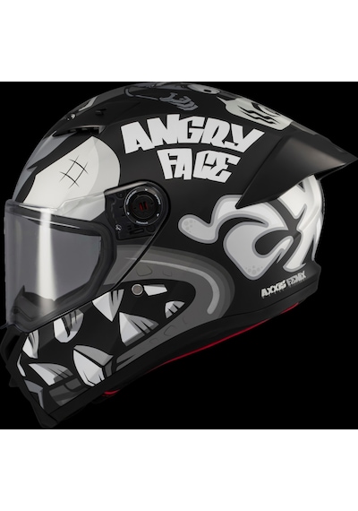 Axxis Fenix Angry Face Kask Mat Siyah Gri
