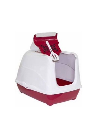 Flip Cat Kapalı Kedi Tuvaleti 50 Cm Kırmızı