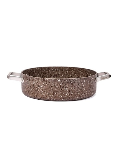 Brioni Stone-age Terra 28 Cm Çizilmez Yanmaz Yapışmaz İndüksiyonlu Basık Tencere Kahverengi