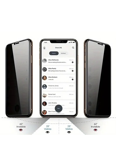 Iphone 17 Pro Uyumlu Hayalet Ekran Koruyucu Tam Kapatan Gizli Temperli Cam