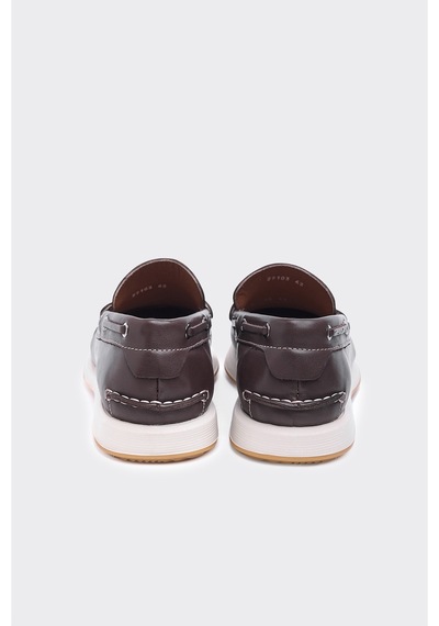 Derinet Hakiki Deri Erkek Loafer Ayakkabı Kahve Kahve