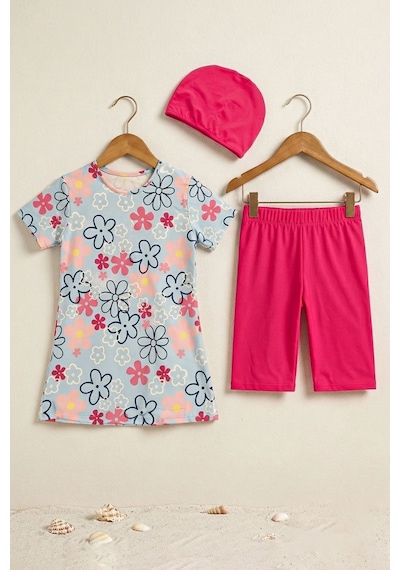 Zuzunga Daisy Bloom Kız Çocuk Mayo Takımı Mavi