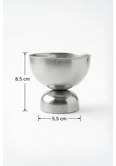 4 Parça Çelik Dondurma Sunum Tepsisi Ayaklı Çerez Kasesi Stainless Steel Metalik