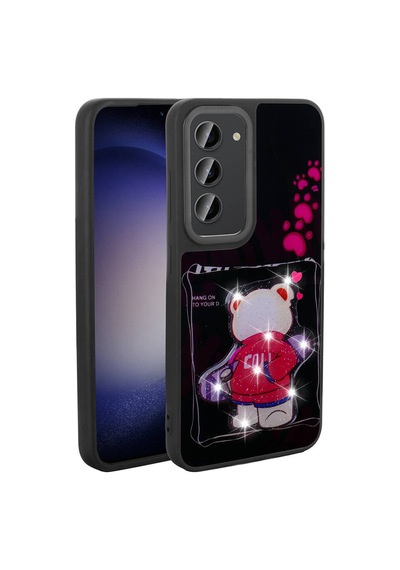 Zore Galaxy S23 Kılıf Parlayan Kabartmalı İkonik Figürlü Ogaa Amas Silikon Kapak - Siyah