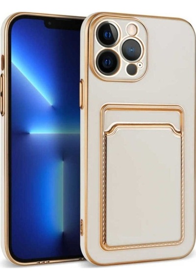 Apple Uyumlu iPhone 12 Pro Max Kılıf Zore Bark Kartlıklı Kapak Beyaz