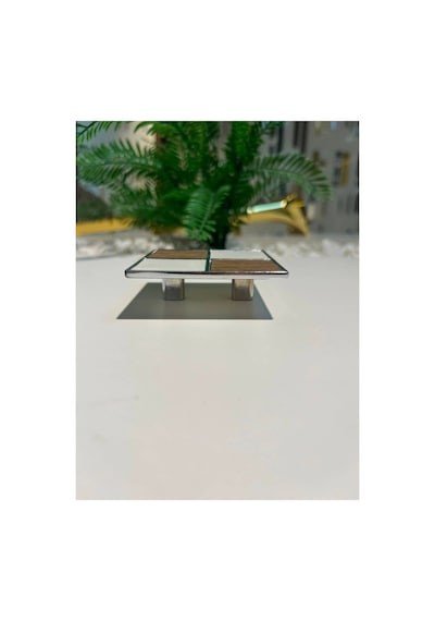 Dama Kare Metal Kulp 32mm Ceviz Krom Beyaz Dolap Kapak Tv Ünite Modern Çekmece Mobilya Komodin Konsol Gümüş