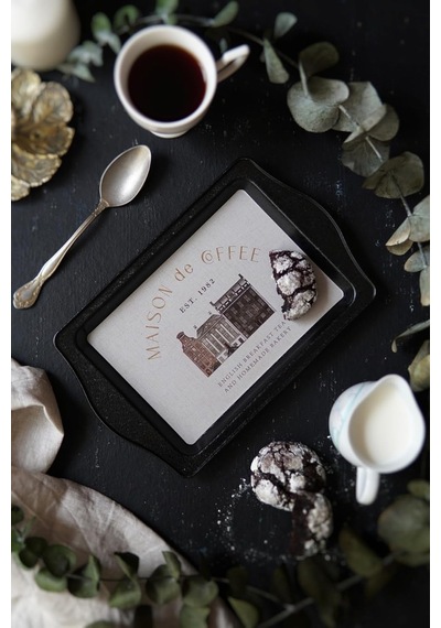 Evle-ee170-7f Azura Coffee Desenli Dikdörtgen Tepsi 16x25 Cm Azura Coffee Sku: Smg8690010580627