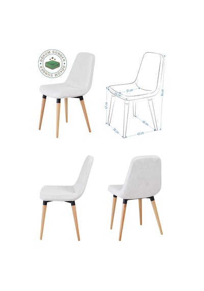 Vilinze Tosya Sandalye Avanos Ahşap Mdf Mutfak Masası Takımı - 70x140 Cm
