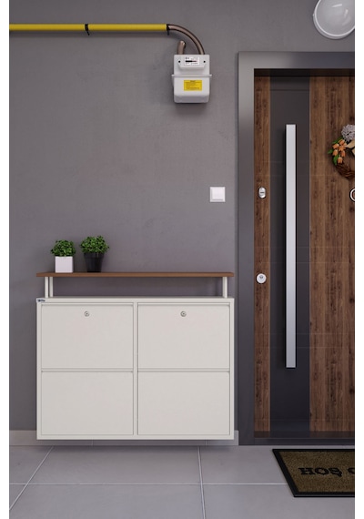 Ceha Kilitli Tablalı 4'lü Metal Ayakkabılık - Beyaz K.AYK-2.4/AC/P 9010/KL Beyaz Ceha Kilitli Tablalı 4'lü Metal Ayakkabılık - Beyaz K.AYK-2.4/AC/P 9010/KL Beyaz