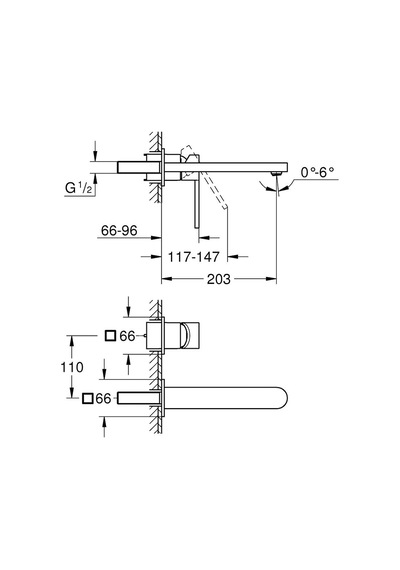 Grohe Lavabo Bataryası 2 Delikli Duvardan Plus Krom - 29306003 Diğer