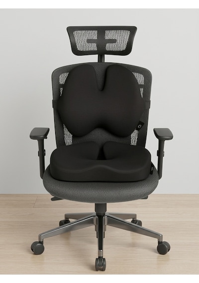 Yeni Nesil Visco Ortopedik Ergonomik Oturma Ve Bel Destek Minderi Ve Sırtlık 2 Li Set 1