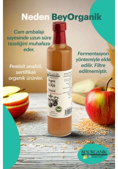 Beyorganik Pestisit Analizli Organik Elma Sirkesi 500 ML