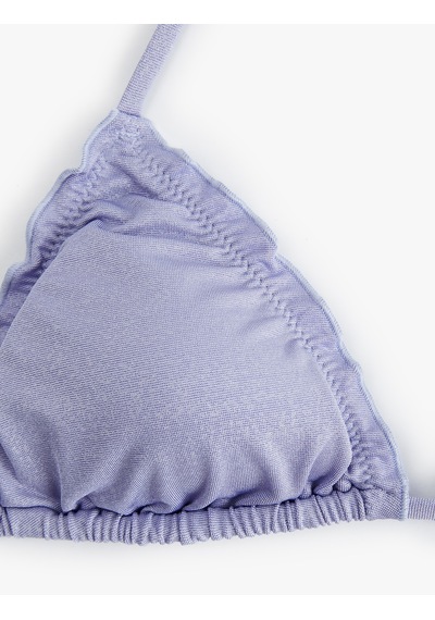Koton Parlak Fırfırlı Bikini Üstü Lila 5sak10190mm Lila