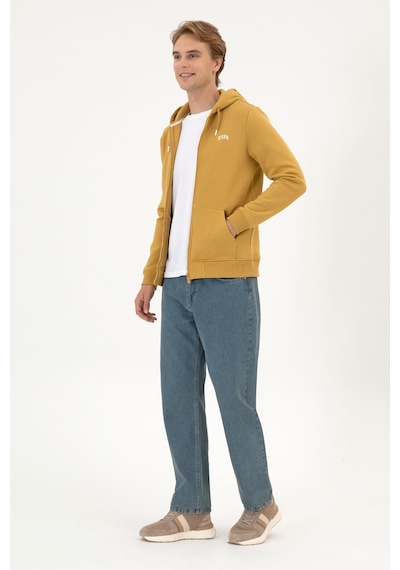 U.S. Polo Assn. Erkek Regular Fit Hardal Şardonlu Örme Hırka 50313755-VR151