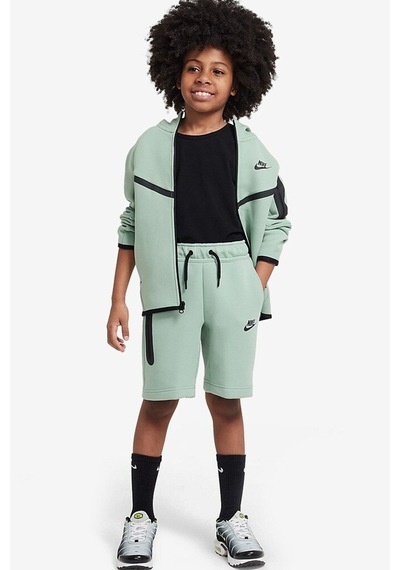 Nike Sportswear Tech Fleece Unisex Kid's Short Blue Çocuk Fermuar Cepli Şort Yeşil Yeşil