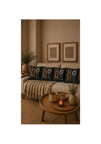 Punch Nakışlı Kırlent Kılıfı 45x45 Cm Kırlangıç Home Çapa Çiçek Desenli Siyah-home