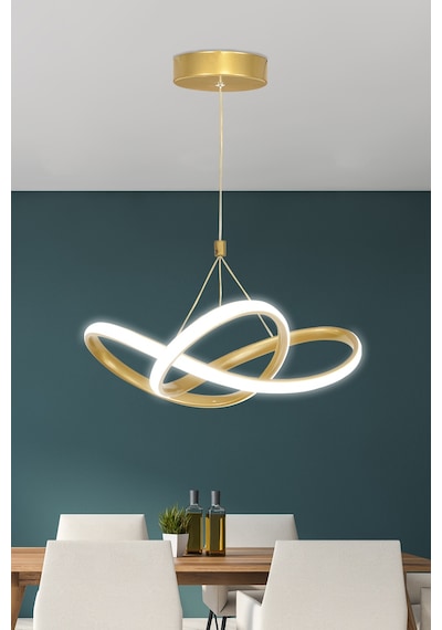 Ransom Gold Kumandalı Dimmerli 4 Modlu Modern Sarkıt Led Avize Gold