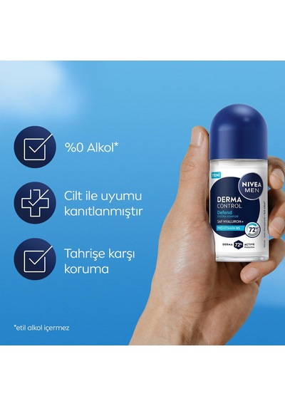 Lexroo Men Erkek Roll On Deodorant Derma Control Defend 50 Ml, 72 Saat Anti Perspirant Koruma