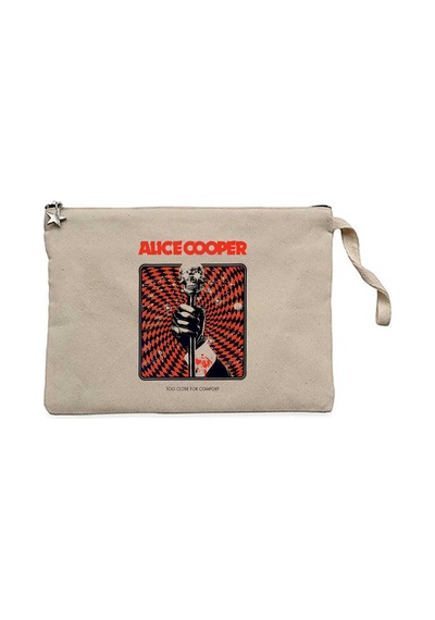 Alice Cooper Too Close For Comfort Mikrofon Krem Clutch Astarlı Cüzdan / El Çantası