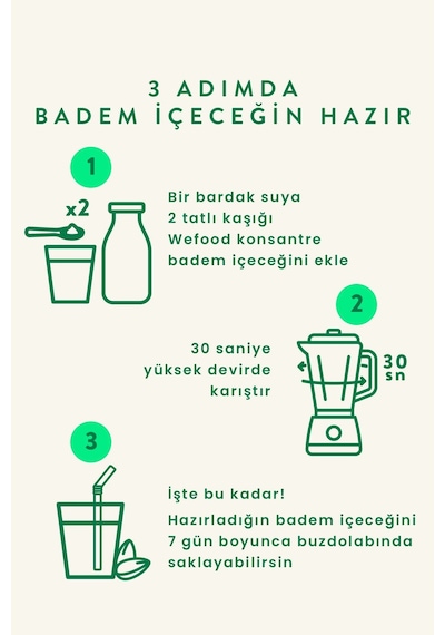 Wefood Konsantre Badem İçeceği (%100 Badem) 240 G