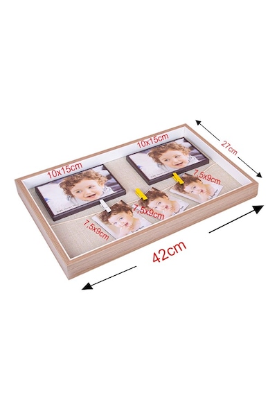 Ahşap İpli Mandallı Fotoğraf Çerçeve – 27 × 42 cm | Kişiye Özel Fotoğraf Baskısı Dahil