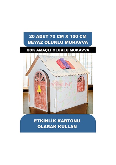 20 Adet 70cm X 100cm Baskısız Beyaz Oluklu Mukavva, Çocuk Etkinlik Kartonu, Maket Kartonu, Kargo Kartonu