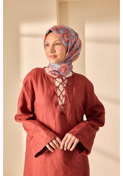 Silk Home Mine Desen Soft Pamuk Eşarp Bebe Mavi