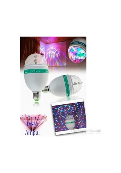 Renkli Disko Ampülü 3 W Led 360 Derece Döner