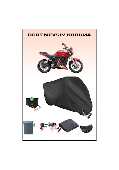 Siyah Benelli Tnt 25 Için Kilit Uyumlu Motosiklet Branda, Güvenli, Su Geçirmez