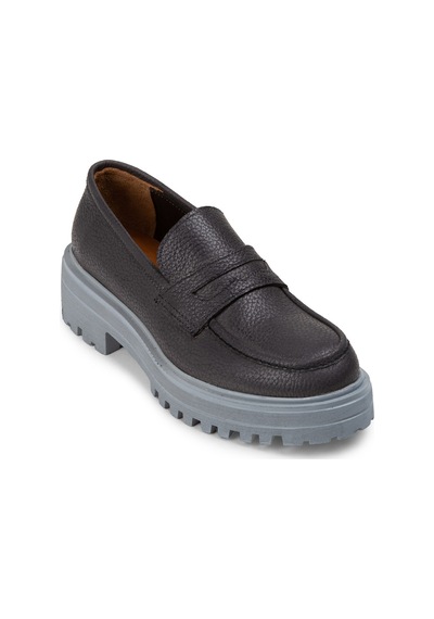 Deery Hakiki Deri Gri Loafer Kadın Ayakkabı - 01903zgrıp01 Gri