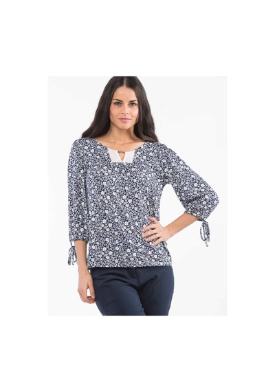 Yaka Detaylı Kadın Bluz Kt01829 Lacivert