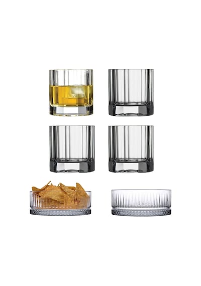 Tr Nudeglass Churchill Kristal Viski Bardağı Ve Paşabahçe Elysia Çerezlik Seti, 4 Bardak Ve 2 Çerezlik, Şık Sunu Diğer