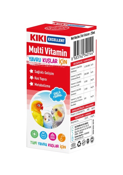Kiki Excellent Kuş Yavru Kuşlar İçin Multi Vitamin 25 ML