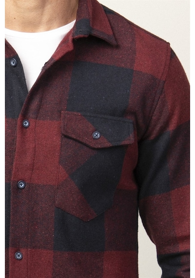 Tudors Slim Fit Kışlık Oduncu Ekoseli Tek Cep Kapaklı Erkek Gömlek-26363 Çok Renkli Tudors Slim Fit Kışlık Oduncu Ekoseli Tek Cep Kapaklı Erkek Gömlek-26363 Çok Renkli