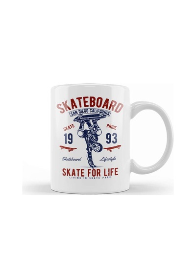 Retro Skate For Life Kupa Bardak Porselen Karışık