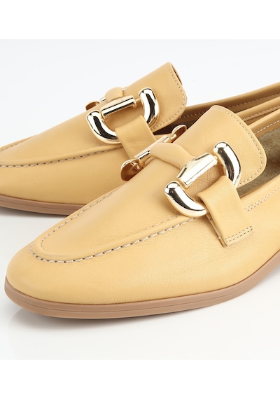 Hotiç Kadın Deri Sarı Toka Detaylı Klasik Loafer